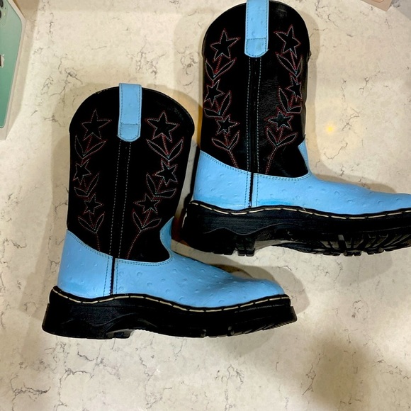 Blue and Black Women's Country cowboy Boots - Picture 2 of 8